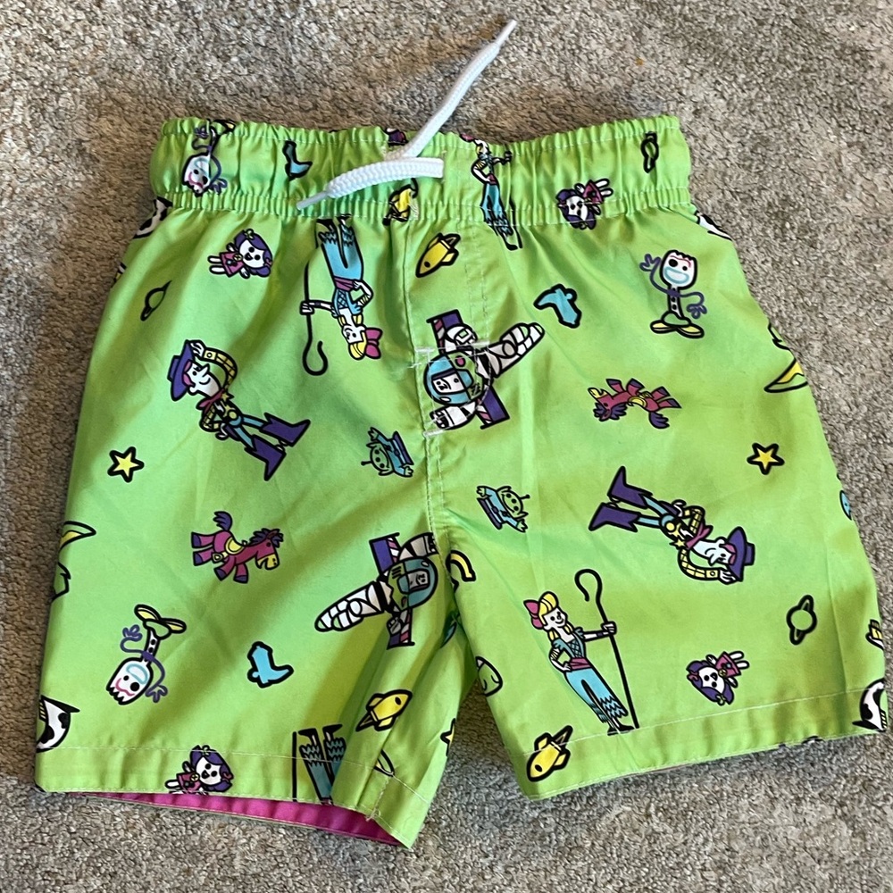 Disney Lime Green Disney Toy Story Print Swim Shorts Bathing Suit